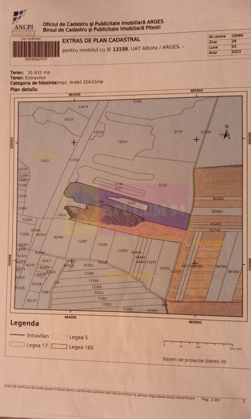 9,4 ha teren langa DEx12 Pitesti | 2,85 €/mp | loturi sau pachet